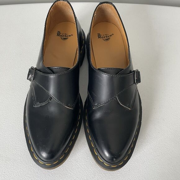 Dr. Martens Agnes Slip On Oxfords Black Leather Mary Jane Shoes Women's Size 10 - Picture 6 of 16